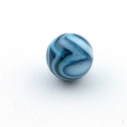 Agaat, kraal, rond, blauw, 14 mm (5 st.)