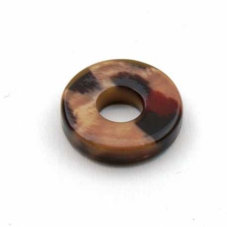 Schelp kraal, rond met gat, dierenprint, 20 mm (3 st.)