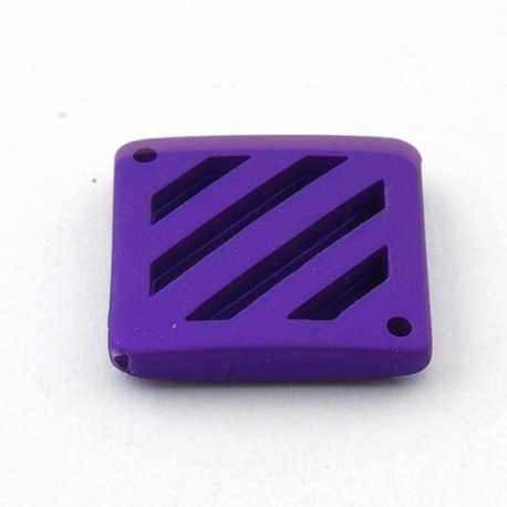 DQ Acryl kraal montagestuk wafel paars metallic 26 mm (3 st.)