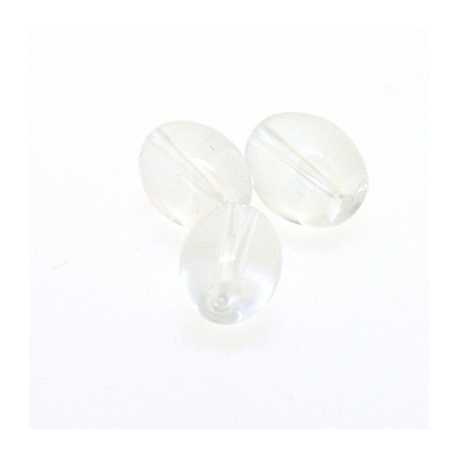 Glaskraal, ovaal, transparant, 11 x 8 mm (10 st.)