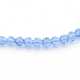 Glaskraal, rond met facetten, blauw, 6 mm (streng)