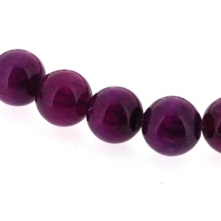 Gekleurd steen kraal, rond, paars, 12 mm (streng)