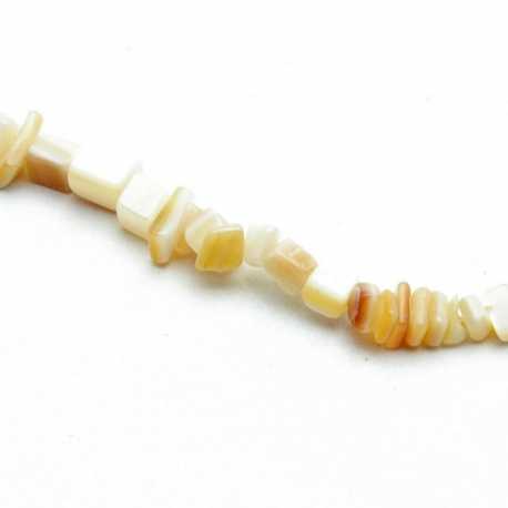 Chips/splitkraal, schelp,beige (1 streng)