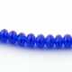 Glaskraal, donut met facetten, blauw, 6 x 8 mm (streng)