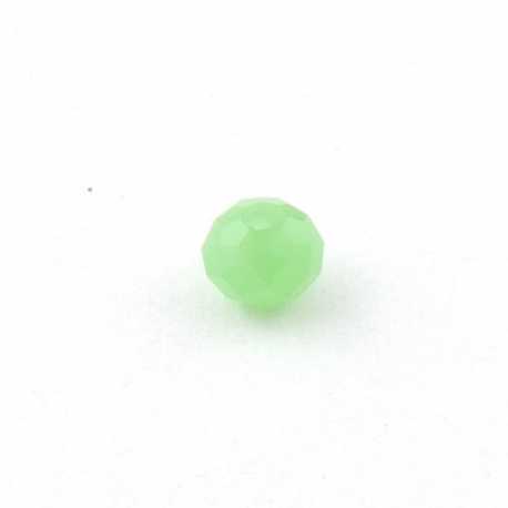 Glaskraal, donut met facetten, groen, mat, 8 x 10 mm (10 st.)