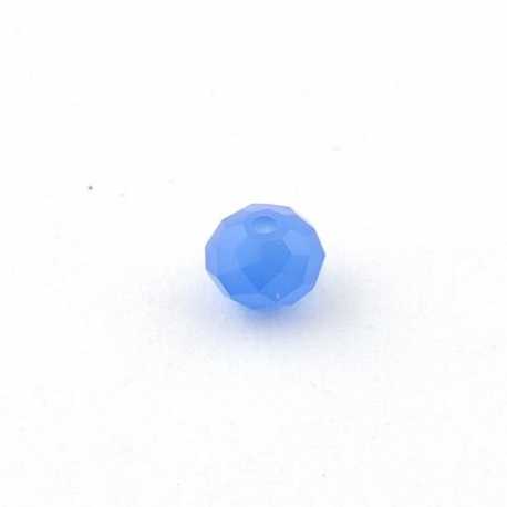 Glaskraal, donut met facetten, blauw, mat, 8 x 10 mm (10 st.)