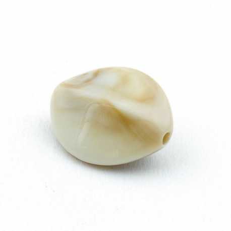 DQ Acryl kraal ovaal hoekig beige 22 x 18 mm (3 st.)