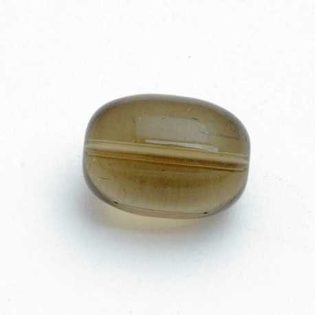 Glaskraal, ovaal, rookbruin, 16 x 10 mm (10 st.)