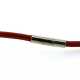 Ketting van leer, rood, 3 mm (1 st.)