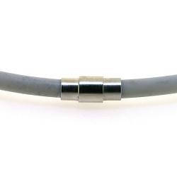 Ketting met magnetisch draaislotje, rubber, lichtgrijs, 5 mm, 50 cm (1 st.)