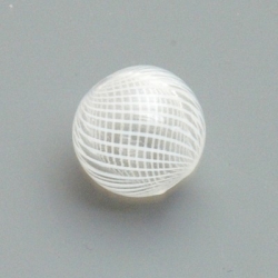 Mondgeblazen holle glaskraal, rond, wit, 13 mm (1 st.)