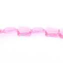 Glaskraal, rechthoek met swirl, roze, 18 x 14 mm (streng)