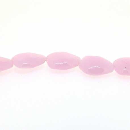 Glaskraal, brokje, roze, 20 mm (streng)