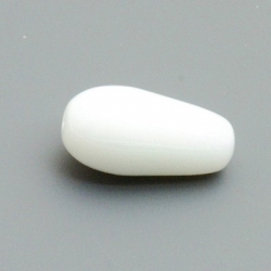 Glaskraal, druppel, wit, 18 x 10 mm (5 st.)