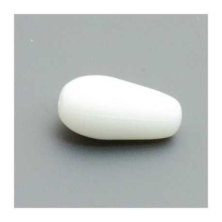 Glaskraal, druppel, wit, 18 x 10 mm (5 st.)