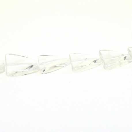 Glaskraal, rechthoek met swirl, transparant, 16 x 12 mm (streng)