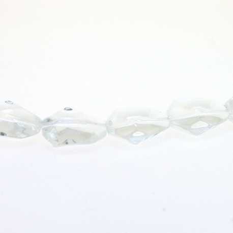 Glaskraal, brok, transparant, 22 mm (streng)