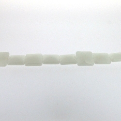 Glaskraal, vierkant, wit, 14 mm (streng)