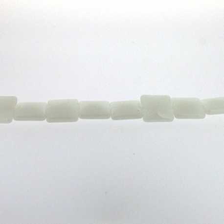 Glaskraal, vierkant, wit, 14 mm (streng)