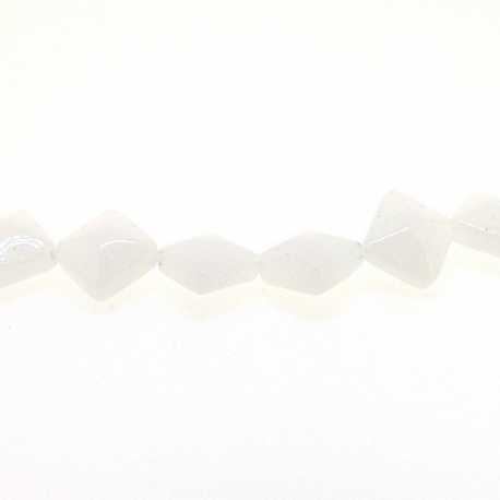 Glaskraal, vierkant, wit, 12 mm (streng)