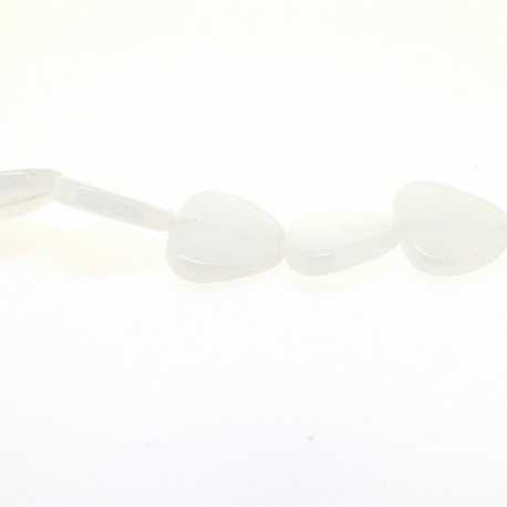 Glaskraal, driekhoek, wit, 18 x  16 mm (streng)