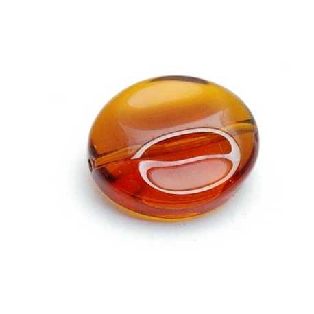 Glaskraal, rond (plat), bruin, 18 mm (5 st.)