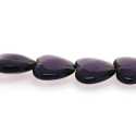 Glaskraal, hart, paars, 22 mm (streng)