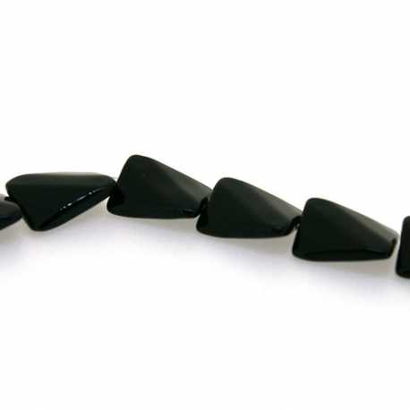 Glaskraal, rechthoek met twist, zwart, 14 x 12 mm (streng)