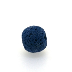 Lava kraal, rond, jeansblauw, 14 mm (5 st.)