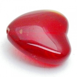 Glaskraal, hart, rood, 14 mm (5 st.)
