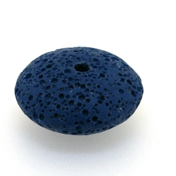 Lava kraal, schijf, jeansblauw, 12 x 26 mm (3 st.)