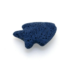 Lava kraal, vis, jeansblauw, 36 mm (3 st.)