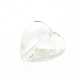 Glaskraal, hart, transparant, 20 mm (streng)