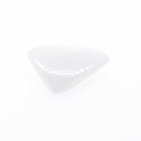 Glaskraal, rechthoek met twist, wit, 14 x 12 mm (streng)