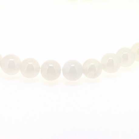 Gekleurd steen kraal, rond, wit, 4 mm (streng)