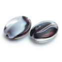 Glaskraal, ovaal, transp./zwart, 14 x 11 mm (10 st.)
