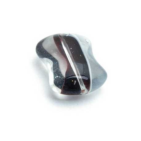 Glaskraal, rechthoek/afgeronde hoekjes, transparant/zwart, 19mm (5 st)