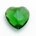 Glaskraal, hart met facetten, groen, 32 mm (1 st.)