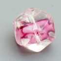 Glaskraal, blokje met facetten, roze, 10 mm (10 st.)
