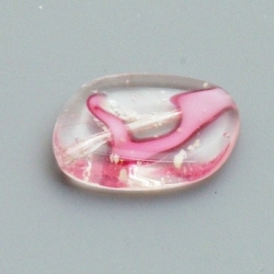 Glaskraal, ovaal, transp./roze, 20 mm (5 st.)
