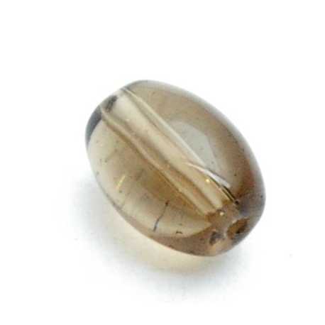 Glaskraal, ovaal, rookbruin, 10 mm (10 st.)