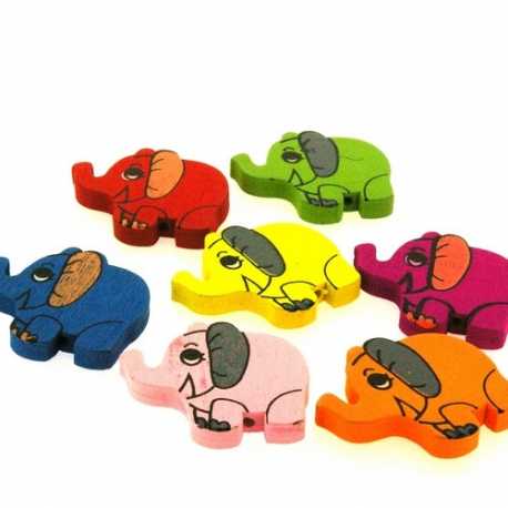 Houten kraal, Mix, olifant, 28 mm (7 st.)