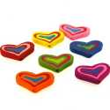 Houten kraal, Mix, hartje, 18 mm (7 st.)