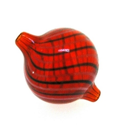 Mondgeblazen holle glaskraal, rond, rood, 26 mm (1 st.)