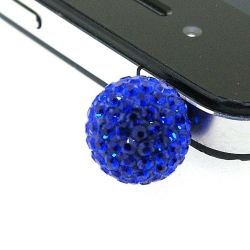 Pimpin glitterbal voor mobiele telefoon, donkerblauw, 14 mm (1 st.)
