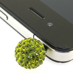 Pimpin glitterbal voor mobiele telefoon, olijf, 14 mm (1 st.)