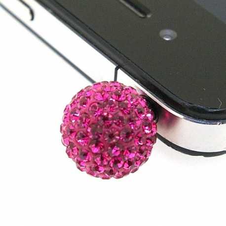 Pimpin glitterbal voor mobiele telefoon, fuchsia, 14 mm (1 st.)