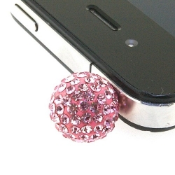 Pimpin glitterbal voor mobiele telefoon, roze, 14 mm (1 st.)