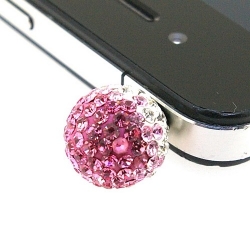 Pimpin glitterbal voor mobiele telefoon, crystal/roze, 14 mm (1 st.)