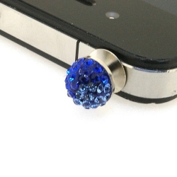 Pimpin glitterbal voor mobiele telefoon, lichtblauw/donkerblauw, 10 mm (1 st.)